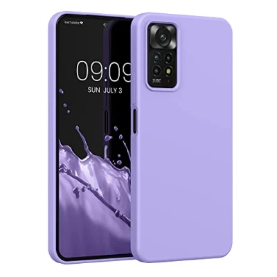 Abbildung von kwmobile Hülle kompatibel mit Xiaomi Redmi Note 11 Pro / (5G) 12 (4G) Silikon Handy Case Handyhülle weiche Oberfläche kabelloses Laden Lavendel
