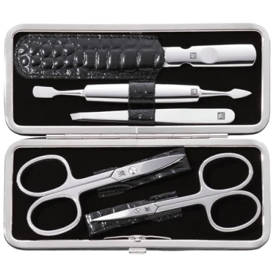 Abbildung von Zwilling Maniküre ETUI CLASSIC INOX RAHMEN SCHWARZ KROKO, 5 tlg.