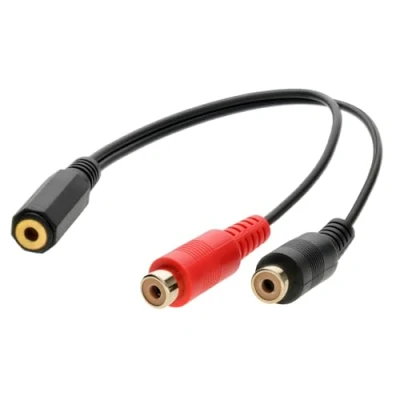 Abbildung von kenable Vergoldeten 3,5 mm Stereo Klinkenstecker Buchse Zum 2 x Cinch Chinch Buchsen Adapter Kabel Kurzes