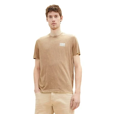 Abbildung von TOM TAILOR Herren 1036431 T Shirt im Washed Look, 24048 Desert Fawn, L