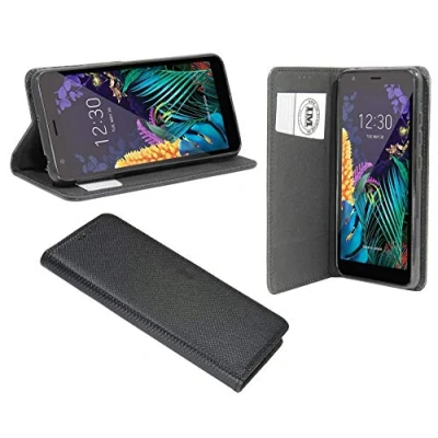 Abbildung von cofi1453® Buch Tasche Smart kompatibel mit LG K30 (2019) Handy Hülle Etui Brieftasche Schutzhülle Standfunktion, Kartenfach Schwarz