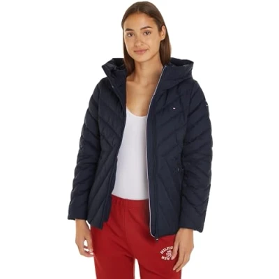 Abbildung von Tommy Hilfiger Steppjacke CHEVRON MW PADDED JACKET mit mittelstarker Wattierung und Markenlabel