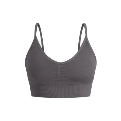 Abbildung von Smilodox Maria Scrunch Sportbh mit leichter Stützkraft, Damen, Größe: XL, Anthrazit