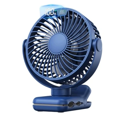 Abbildung von TOPK 5000mAh Clip Ventilator, Wiederaufladbar Ultraleiser Klemmventilator mit 720 Drehung, Persönlicher Tragbarer Tischventilator für Büro Zuhause Lounge Outdoor