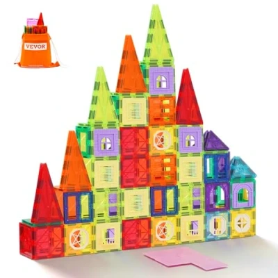 Abbildung von VEVOR Magnetic Building Kinder Spielzeug Magnetische Bausteine Blöcke 121 teilig