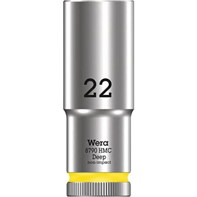 Abbildung von Wera 05004562001 8790 HMC Deep Steckschlüsseleinsatz 1/2&quot;, Leuchtgelb, 22.0 mm