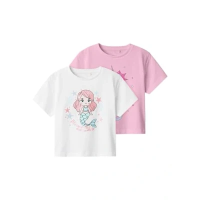 Abbildung von Name it Nmffrejane 2 PACK Tshirt print für Kinder, Größe: 110, Lucent white/sweet dreams