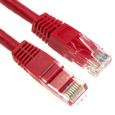 Abbildung von Ethernet Netzwerk Kabel CAT6 Gigabit RJ45 Kupfer Internet Patchkabel Anschlusskabel Rot 1 m [1 Meter/1m]