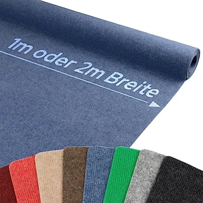 Abbildung von Primaflor Event &amp; Messeteppich RIPS MALTA Blau 200x500 cm Robuster Nadelfilzteppich mit rutschfester, schalldämmender Oberfläche ideal für den Innenbereich