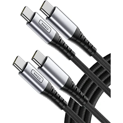 Abbildung von USB C Kabel, [2 Stück 2m] INIU auf Kabel 60W PD QC 3.0 Schnellladekabel, Nylon Typ Handy Ladekabel für Laptop Samsung S22 Ultra S21 S20 Note 10 iPad Pro Google Pixel Huawei Sony usw.