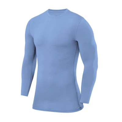 Abbildung von TCA Funktionsshirt PowerLayer Herren Kompressions Shirt mit Rundhalsausschnitt Hellblau, (1 tlg)