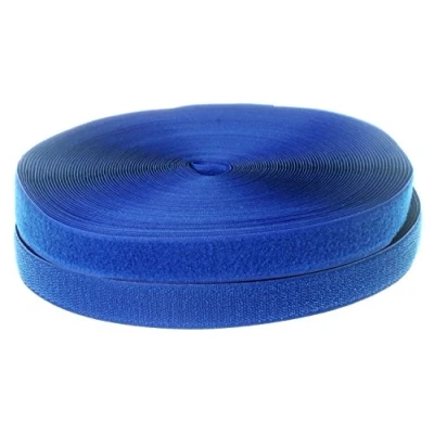 Abbildung von TUKA 25m x 20mm Klettband zum aufnähen, Rückseite Nicht selbstklebend, 25 meter Flausch &amp; Hakenband, breit Klettverschluss, Extra Stark Haftkraft Haken, Königsblau TKB5004 royalblue
