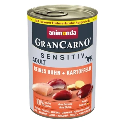 Abbildung von GranCarno Hunde Nassfutter Sensitiv Reines Huhn + Kartoffeln (6 x 400g), Hundefutter nass ohne Getreide und Zucker von animonda, für ausgewachsene Hunde, mit frischen fleischlichen Zutaten