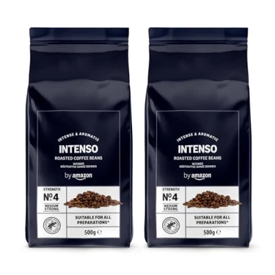 Abbildung von by Amazon Intenso Röstkaffee Ganze Bohnen, 1kg (2 Packs of 500g), Rainforest Alliance Zertifizierung