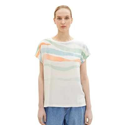 Abbildung von TOM Tailor Tshirt print, Damen, Größe: Large, Whisper white