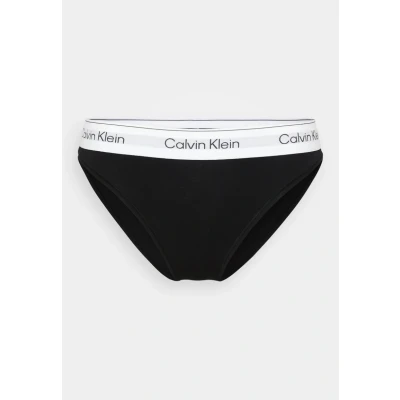 Abbildung von Calvin Klein Damen Slip Bikini Form High Leg mit Logobund, Schwarz (Black), S