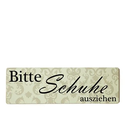 Abbildung von Homeyourself Bitte Schuhe ausziehen Dekoschild Türschild beige zum kleben