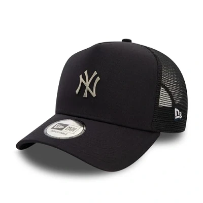Abbildung von New Era York Yankees MLB Truckercap NY metallenes Logo Kappe verstellbar gebogener Schirm blau One Size