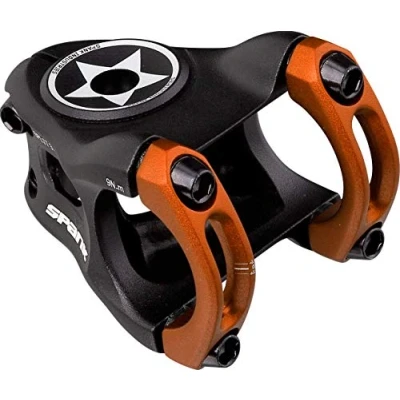 Abbildung von SPANK Split Enduro Trail Shotpeen eloxierter Fahrradvorbau (33 mm), universell passend, Fahrradvorbau, Mountainbike Vorbau, Lenkerklemmung, CNC optimiert (Orange)
