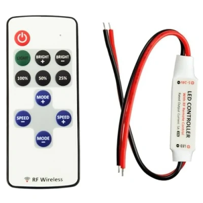 Abbildung von LITAELEK LED Streifen Controller 5A für DC 5V 24V Strip, RF Remote Kontroller Steuerung Drahtlose Dimmer 2 polig Einfarbige COB Stripe, SMD 5050 3528 2835 5630 Band, usw.