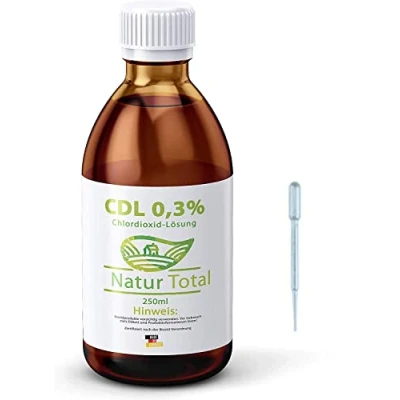 Abbildung von Chlordioxid 0,3% Lösung 250 ml CDLS Chlorine Dioxide Solution CDL Zertifiziert nach der Biozid Verordnung