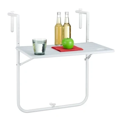 Abbildung von relaxdays Balkonhängetisch Balkon Hängetisch Holzoptik