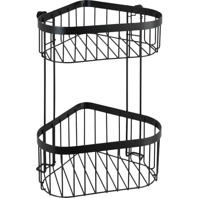Abbildung von WENKO Eckregal &quot;Classic Plus Black&quot;, 1 Ablage, Korb