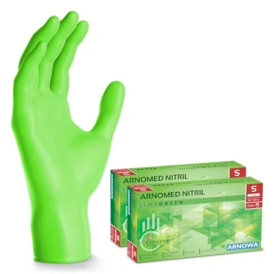 Abbildung von 200x ARNOMED Einweghandschuhe Grün (2x100 Stück), Einmalhandschuhe S, Nitril Handschuhe Einweg, Nitrilhandschuhe puderfrei, Gummihandschuhe Schutzhandschuhe, XS, M, L, XL