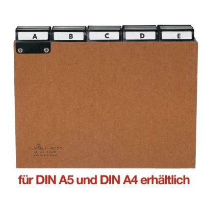 Abbildung von DURABLE Karteikartenregister A Z braun für DIN A5 Karteikästen