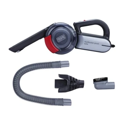 Abbildung von BLACK+DECKER Autosauger Dustbuster Pivot PV1200AV (mit Bürstenaufsatz, Fugendüse, flexiblem Saugschlauch, Aufbewahrungsnetz, 5m Kabellänge)