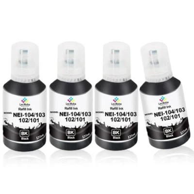 Abbildung von LeciRoba E 104 für epson 103 102 Ecotank Multipack use with ET 2710 2711 2712 2714 2715 2720 2721 2726 2810 2815 2820 2821 2825 2826 4700 4800 (4PK)