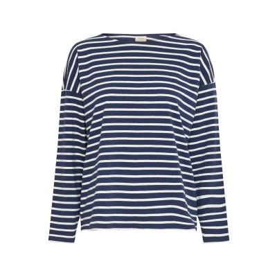 Abbildung von Fransa SIVA TEE Langarmshirt, Damen, Größe: Large, Navy blazer mix