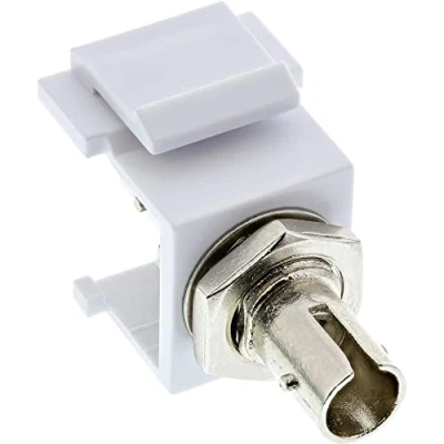 Abbildung von Inline® LWL Keystone Snap in Kupplung weiß, Simplex ST/ST, multimode, Keramik Hülse