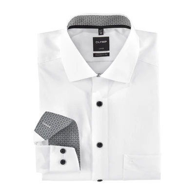 Abbildung von OLYMP Luxor modern fit Hemd extra langer Arm Haifischkragen weiß Gr. 38