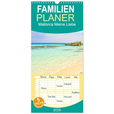 Abbildung von Familienplaner 2025 Mallorca Meine Liebe mit 5 Spalten (Wandkalender, 21 cm x 45 cm), CALVENDO
