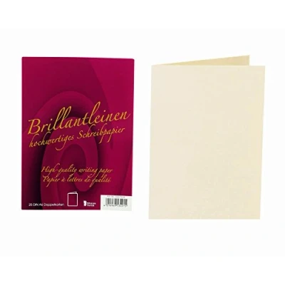 Abbildung von Rössler Papier 20221834 Doppelkarten DIN A6, 25 Stück, Brillantleinen, ivory