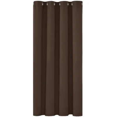Abbildung von Deconovo Verdunkelungsgardinen mit Ösen Blickdichte Dicke Thermogardine Kälteschutz warm Hitzeschutz, 138x132 cm(HöhexBreite), Braun, 1 Stück