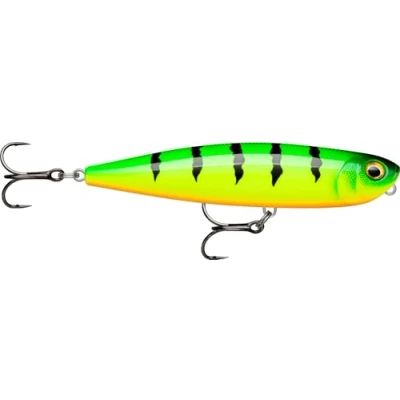 Abbildung von Rapala Präzision Köder Xtreme Bleistift Kunststoffkonstruktion Köderböden Wasser Oberflächenschwimmtiefe Größe 10,7 cm / 21g hergestellt in Estland Feuer Tiger