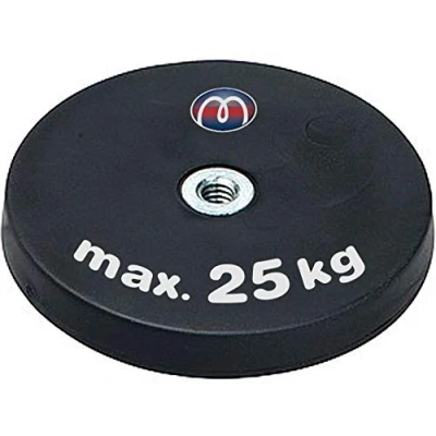 Abbildung von Neodym Magnet System gummiert Ø 22 bis 88 mm Innen Gewinde: M4 M6 Haftkraft 55 kg Extra Starke Magnete mit Gummi Mantel für Schrauben Haken Ösen, Größe:Ø 66mm 25kg