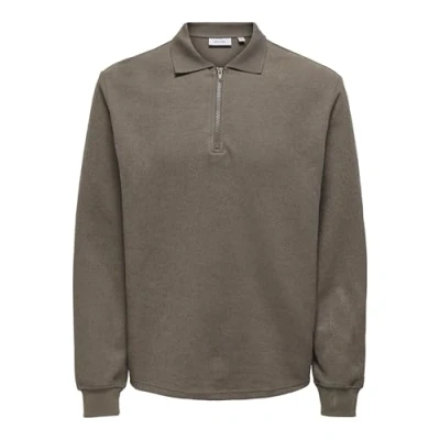 Abbildung von Only &amp; Sons Onstrevor Langarmshirt, Herren, Größe: XS, Major brown