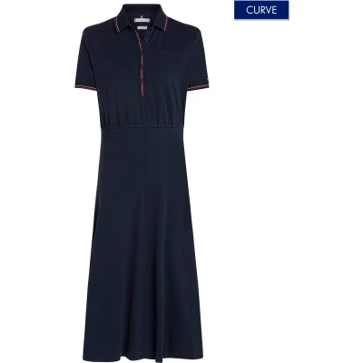 Abbildung von Tommy Hilfiger Curve POLO Jerseykleid, Damen, Größe: 48, Desert sky