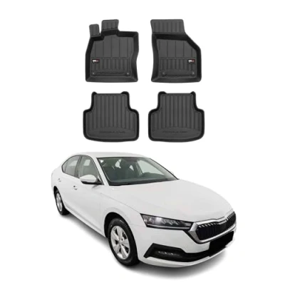 Abbildung von OMAC Gummi Fußmatten kompatibel mit Skoda Octavia 2019 2024 Premium TPE Automatten 4tlg