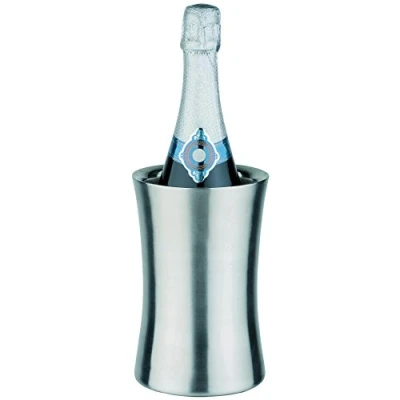 Abbildung von APS Flaschenkühler aus Edelstahl seidenmatt polierter, doppelwandiger Getränkeflaschen Kühler für 0,7 1,5 Liter Flaschen Abmessungen: 12,5 x cm, Höhe: 19 cm