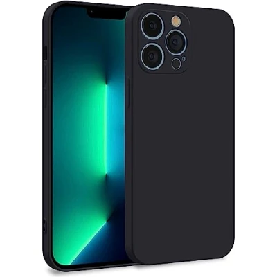 Abbildung von MyGadget Hülle kompatibel mit iPhone 13 Pro Zweilagige Handyhülle Kameraschutz Cover Innenfutter &amp; Silikon außen Schwarz