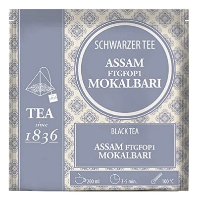 Abbildung von 2 X teemando® Schwarzer Tee Assam FTGFOP1 Mokalbari 50 Pyramidenbeutel im Sachet à 3 g = Beutel