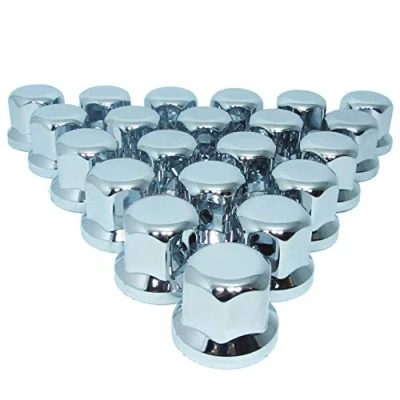 Abbildung von Promo Link 80x Kratzfestes Fell Universelle LKW Radmutterkappen 33mm Chrom Schlüsselweite Anhanger Auflieger