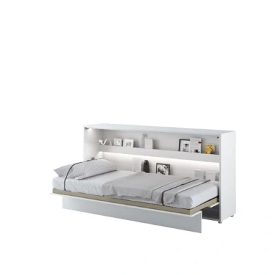Abbildung von MEBLINI Schrankbett Bed Concept Wandbett mit Lattenrost Klappbett Schrank Wandklappbett Murphy Bettschrank BC 06 90x200cm Horizontal Weiß Matt