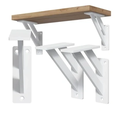 Abbildung von HAGO Wandregalhalter DIY 2er Set Winkel Auflage Konsole Träger Metall einst