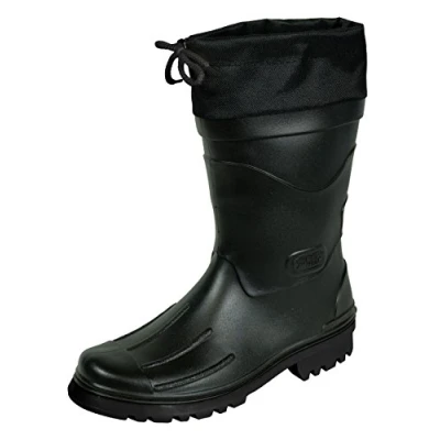 Abbildung von MADSea Herren Jungen Gummistiefel Nils Hannes Halbhoher wasserdichter, ungefütterter Regenstiefel mit verschnürbarer Nylonstulpe, schwarz, 43