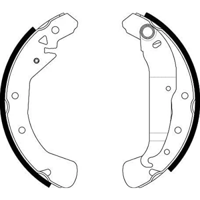 Abbildung von HELLA 8DB 355 002 471 Bremsbacken 200 46 mit Handbremshebel OPEL: Corsa C Schrägheck, Tigra Twintop, С Kastenwagen
